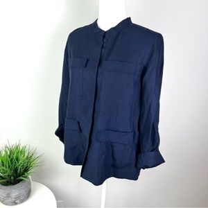 Kobi Halperin Button Starr Jacket Womens Navy Military tencel size medium